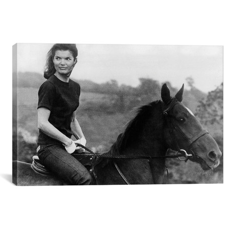 Jackie Kennedy Riding Horse in 1968 // Rue Des Archives (18"W x 12"H x 0.75"D)