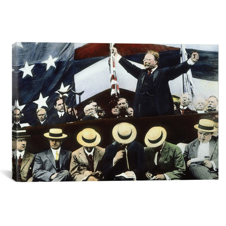 Theodore Roosevelt Campaigning For President Under the Bull Moose Party, Summer, 1912 // Rue Des Archives (18"W x 12"H x 0.75"D)