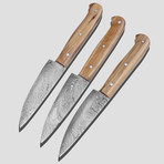 Olive Wood Steak Knives Set of 3 // 02