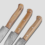 Olive Wood Steak Knives Set of 3 // 02