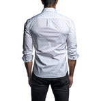 Josh Long Sleeve Shirt // White + Black Stars (S)