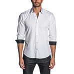 Zack Long Sleeve Shirt // White + Black Cuff (L)