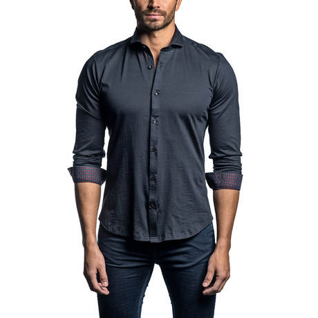 Isaac Long Sleeve Shirt // Navy (S)