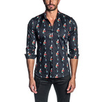 Long-Sleeve Button-Up Shirt // Black Astro (L)