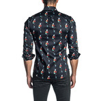 Long-Sleeve Button-Up Shirt // Black Astro (L)