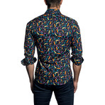 Teddy Long-Sleeve Shirt // Black + Multicolor (L)
