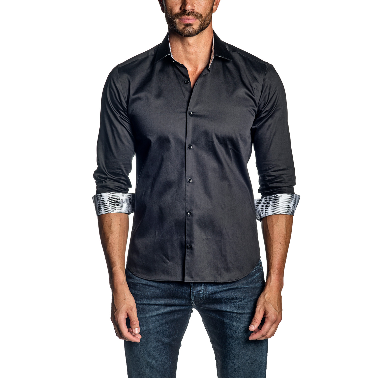 Long-Sleeve Button-Up Shirt // Black (L) - Jared Lang - Touch of Modern