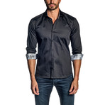Long-Sleeve Button-Up Shirt // Black (XL)
