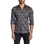 Jared Lang // Tony Long Sleeve Button-Up Shirt // Black Butterfly (L)