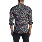Jared Lang // Tony Long Sleeve Button-Up Shirt // Black Butterfly (XL)