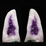 Polished Amethyst Geode Pair