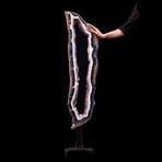 Agate and Amethyst Slice on Stand