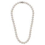 Mikimoto String of Grey Pearls + 23k White Gold Clasp Necklace