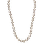 Mikimoto String of Grey Pearls + 23k White Gold Clasp Necklace