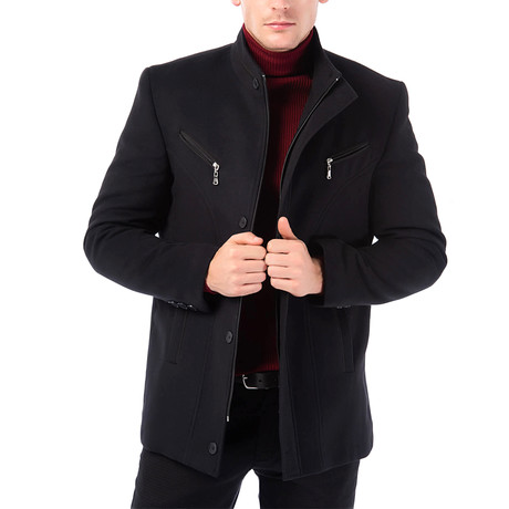 Porto Overcoat // Dark Blue (Large)