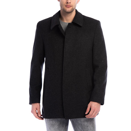 Rome Overcoat // Patterned Anthracite (3X-Large)