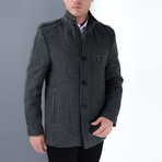 Florence Overcoat // Patterned Anthracite (Small)