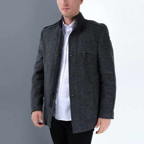 Florence Overcoat // Patterned Anthracite (Small)