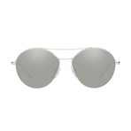 Prada // Men's Metal Sunglasses // Silver + Silver Mirror