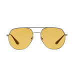 Prada // Men's Geometric Sunglasses // Gunmetal + Orange