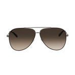 Ferragamo // Men's Aviator Sunglasses // Shiny Brown + Dark Brown