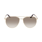 Ferragamo // Men's Aviator Sunglasses // Gold + Gray Gradient