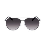 Ferragamo // Men's Aviator Sunglasses // Shiny Ruthenium + Gray Gradient