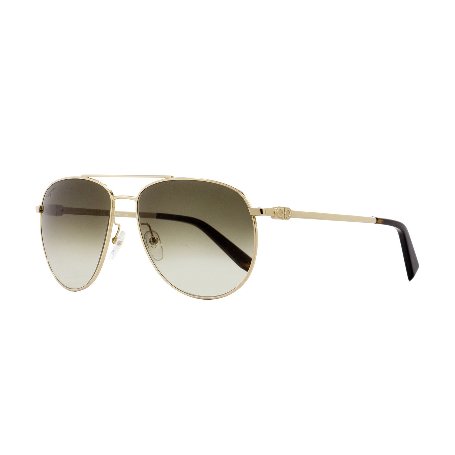 Ferragamo // Men's Aviator Sunglasses // Gold + Gray Gradient ...