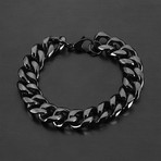 Men's IP Stainless Steel Cuban Curb Chain Bracelet // Black