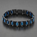 Cylinder Link Bracelet // Black + Blue
