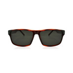 Ferragamo // Men's Rectangle Sunglasses // Tortoise + Gray
