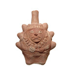 Large Moche Figure From Peru // Deity With Trophy Heads