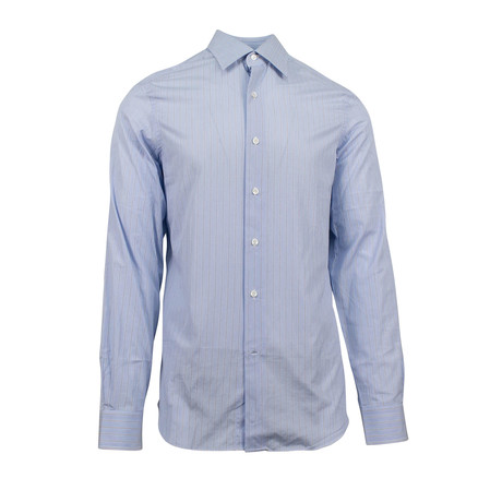 Striped Button-Up Shirt // Blue (US: 15R)