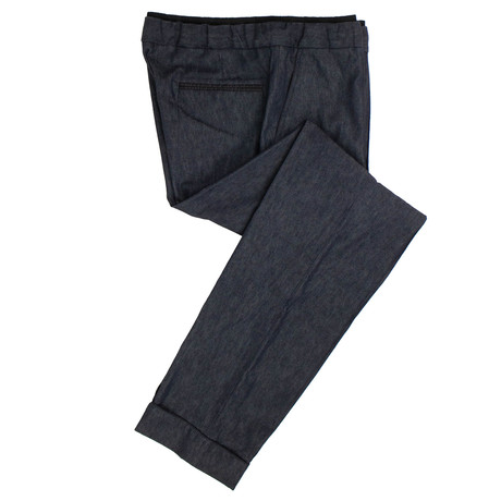 Concealed Elastic Waist Cuffed Pants // Denim Blue (Euro: 44)