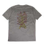 Tree Design T-shirt // Gray + Pink + Yellow (S)