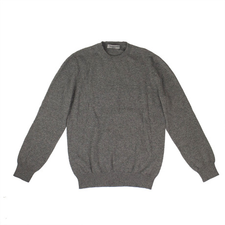 Cashmere Tree Design Sweater // Gray + Maroon + Tan (S)