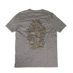 Tree Design T-shirt // Gray + Yellow + Brown (S)