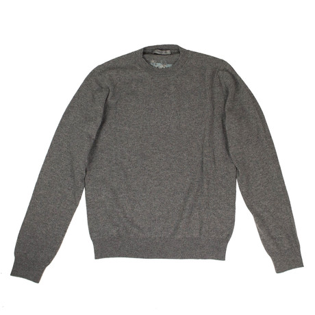 Cashmere Tree Design Sweater // Gray + Teal + Tan (S)