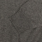 Cashmere Tree Design Sweater // Gray + Coral + Gray (M)