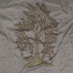 Tree Design T-shirt // Gray + Yellow + Brown (S)