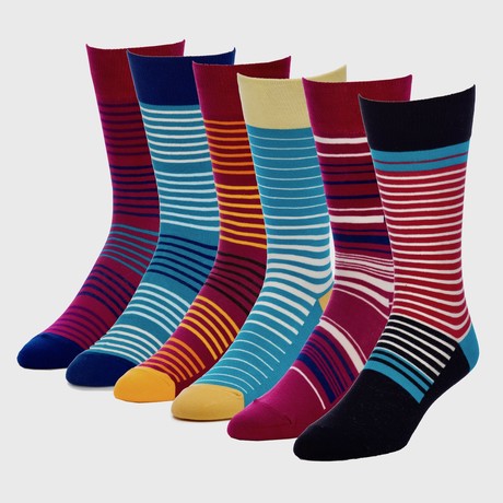 Radiance Parallel Crew Sock // Pack of 6