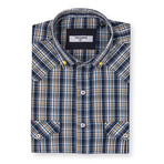Galileo Check Shirt // Blue + Yellow (XL)