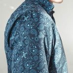 Tonino Floral Print Shirt // Blue (XL)