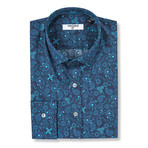 Tonino Floral Print Shirt // Blue (L)
