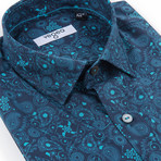 Tonino Floral Print Shirt // Blue (L)
