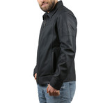 Nigel Leather Jacket // Navy Blue (XS)