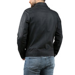 Nigel Leather Jacket // Navy Blue (XL)
