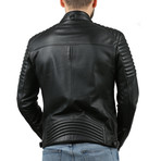 Enrique Natural Leather Jacket // Black (2XL)