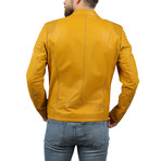 Marwin Leather Jacket // Yellow (L)