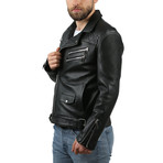 Sagan Leather Jacket // Black (XL)